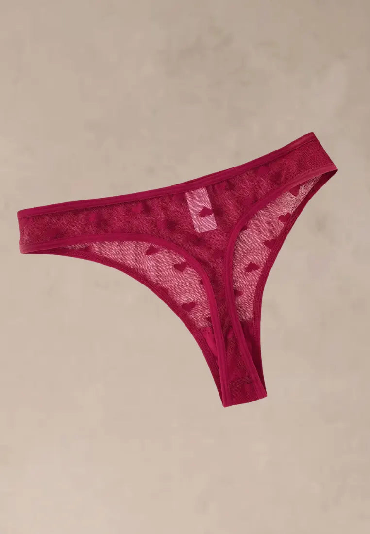 Zestaw 3 szt. stringi majtki damskie koronkowe bawełniane czarne, czerwone i białe