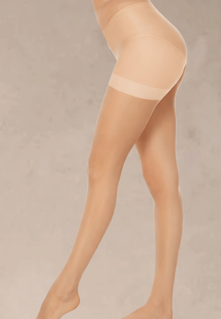 Zestaw 6 szt. pończochy rajstopy samonośne modelujące z pasem czarne i beżowe