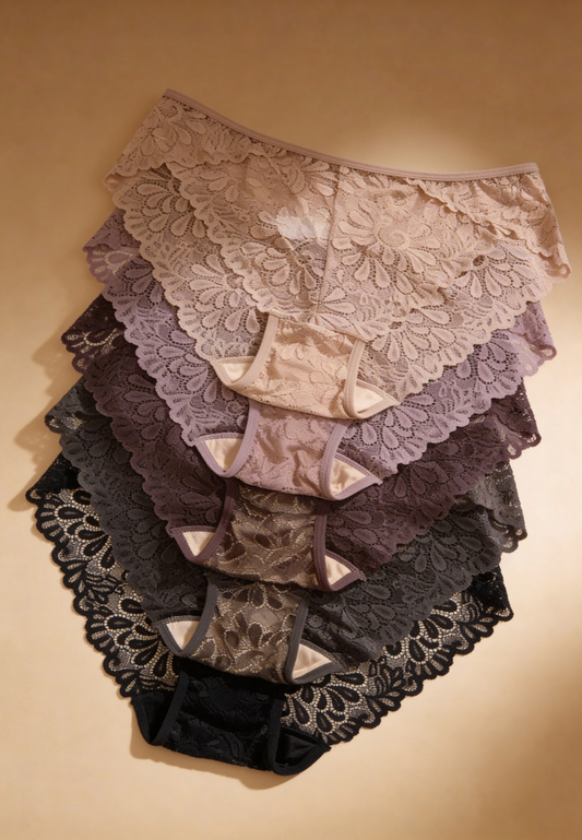 Zestaw 5 szt. figi majtki damskie koronkowe