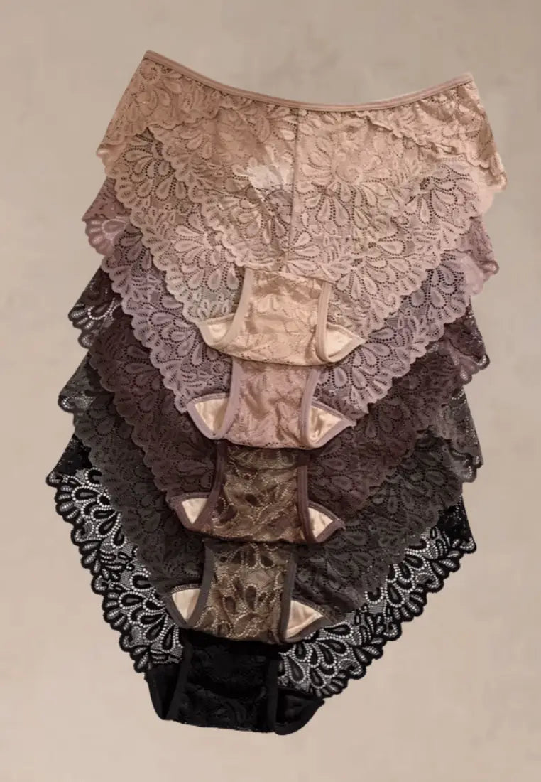 Zestaw 5 szt. figi majtki damskie koronkowe