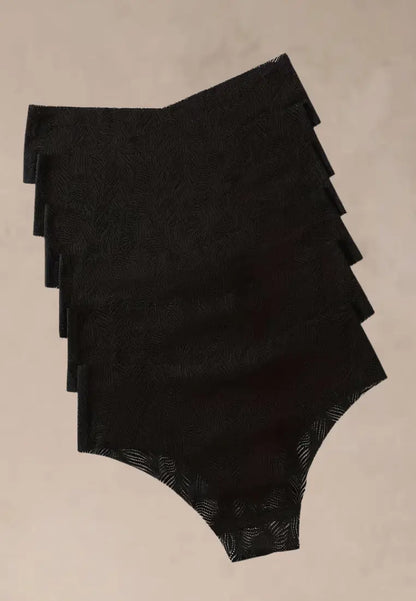 Zestaw 6 szt. figi majtki damskie bawełniane bezszwowe czarne