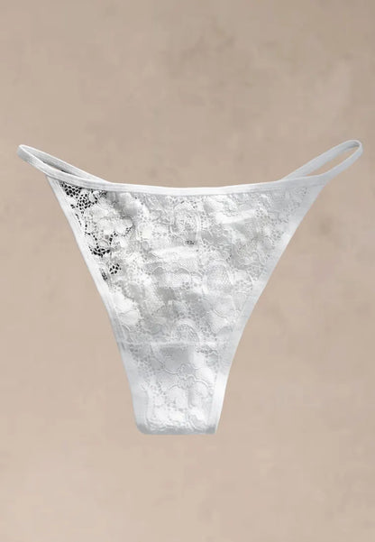 Zestaw 3 szt. stringi majtki damskie koronkowe bawełniane czarne, czerwone i białe