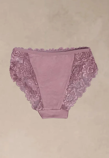 Zestaw 5 szt. figi majtki damskie bawełniane koronkowe w nude i bieli