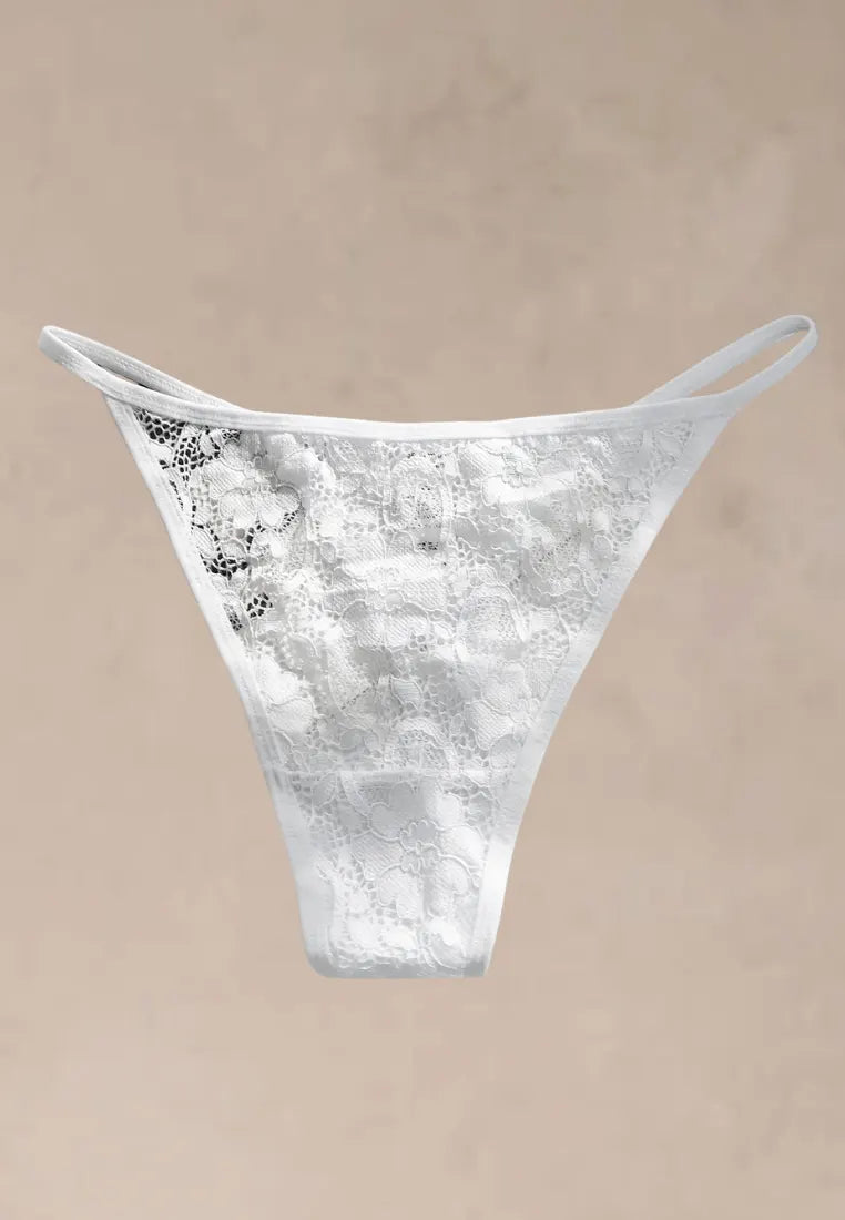 Zestaw 6 szt. stringi majtki damskie koronkowe bawełniane czarne, białe i czerwone