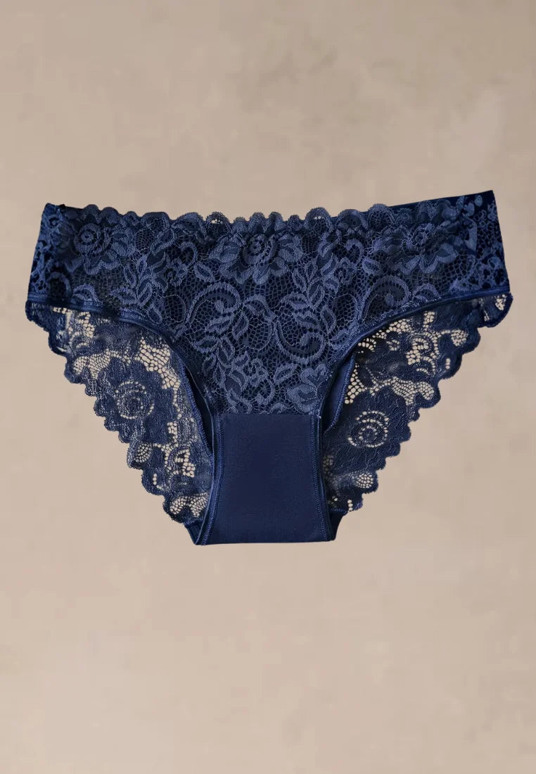 Zestaw 5 szt. figi majtki damskie bawełniane koronkowe