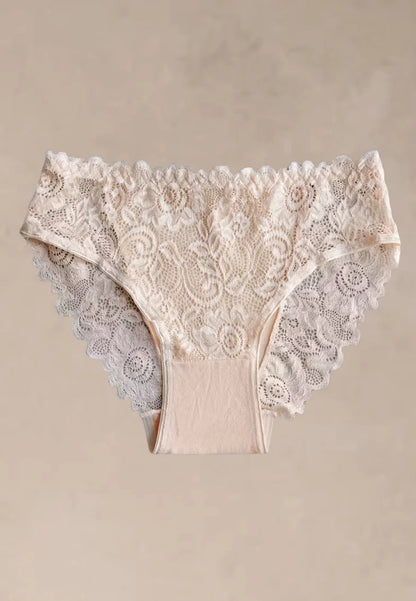 Zestaw 4 szt. figi majtki damskie bawełniane koronkowe w czerni i beżu