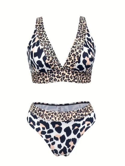 Strój Kąpielowy Dwuczęściowy leopard print