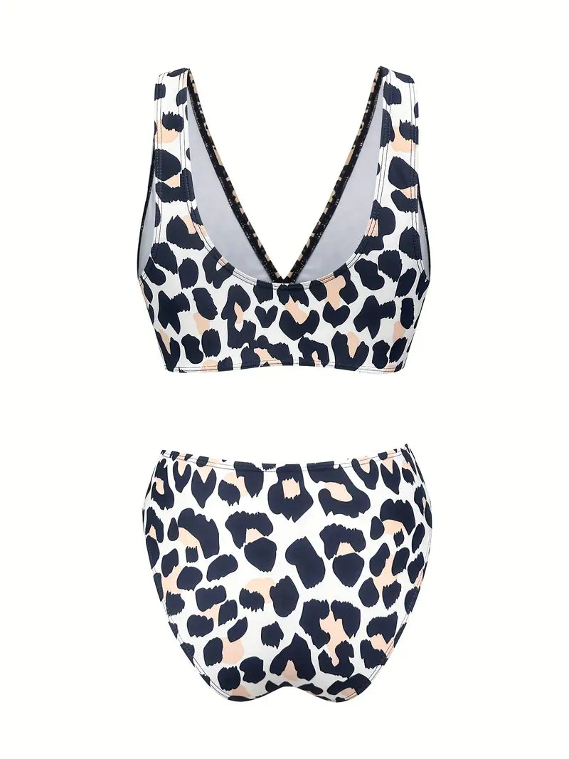 Strój Kąpielowy Dwuczęściowy leopard print