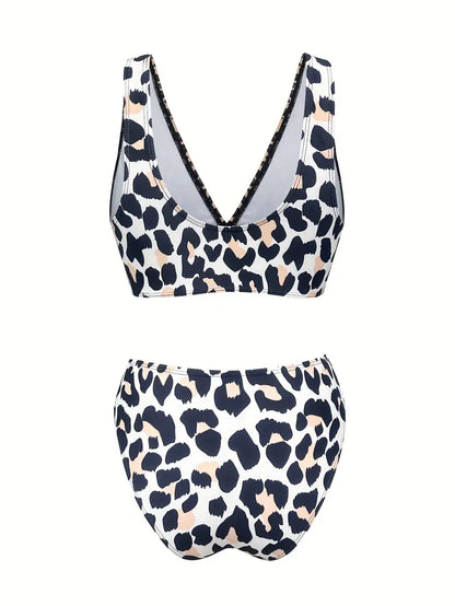 Strój Kąpielowy Dwuczęściowy leopard print