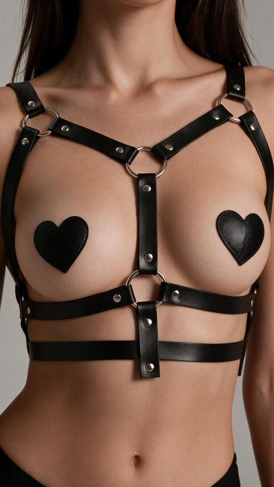 Harness damski geometryczny czarny Costalisse