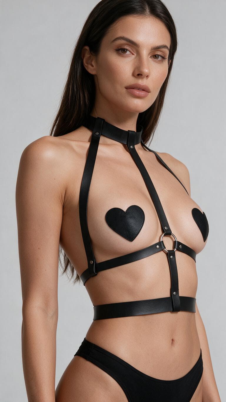 Harness z chokerem i pasem pod biustem Cielosena