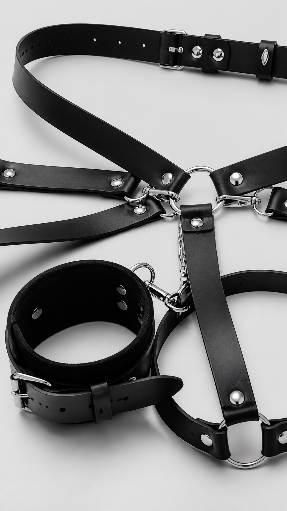 Harness z łańcuchem i kajdankami Mirabella